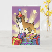 Geburtstags-Boxer Karte (Gelbe Blume)