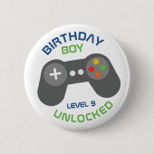 Geburtstags-Boy-Videospiele Themed Party Button (Vorderseite)