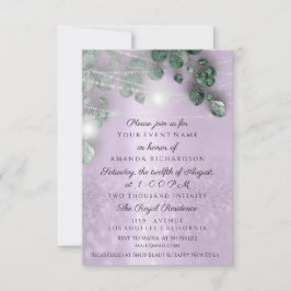 Geburtstags-Brautparty Light Jar Rustikal Lila Einladung