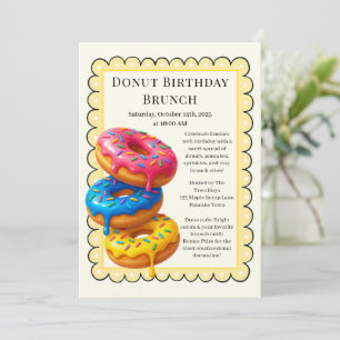 Geburtstags-Brunch-Party Pfannkuchen & Donuts Einladung