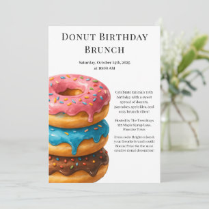 Geburtstags-Brunch-Party Pfannkuchen & Donuts Einladung