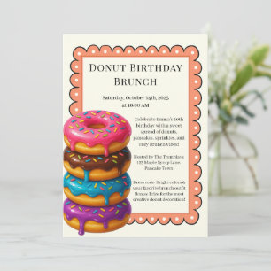 Geburtstags-Brunch-Party Pfannkuchen & Donuts Einladung
