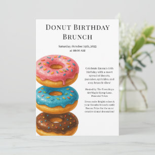 Geburtstags-Brunch-Party Pfannkuchen & Donuts Einladung