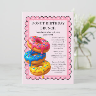 Geburtstags-Brunch-Party Pfannkuchen & Donuts Einladung