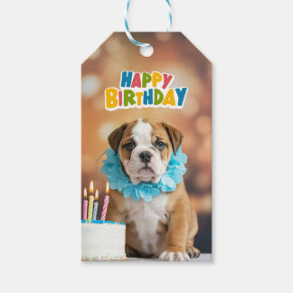 Geburtstags-Bulldogge Geschenkanhänger
