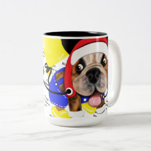 Geburtstags-Bulldoggen-Party-Tasse Zweifarbige Tasse