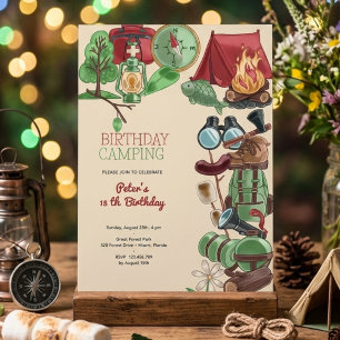 Geburtstags-Camping Einladung