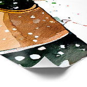 Geburtstags Champagner-Foto Poster (Ecke)