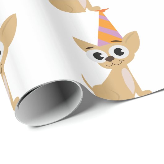 Geburtstags-Chihuahua Geschenkpapier (Rolleneckpunkt)