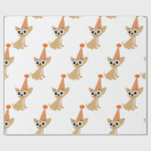 Geburtstags-Chihuahua Geschenkpapier (Flach)