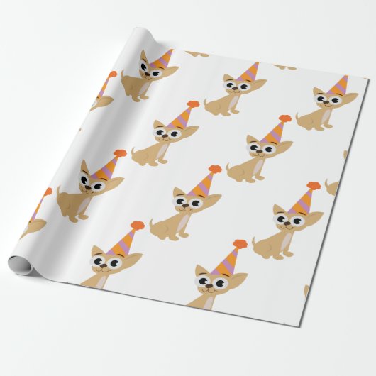 Geburtstags-Chihuahua Geschenkpapier (Ungerollt)