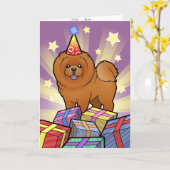 Geburtstags-Chow-Chow Karte (Gelbe Blume)