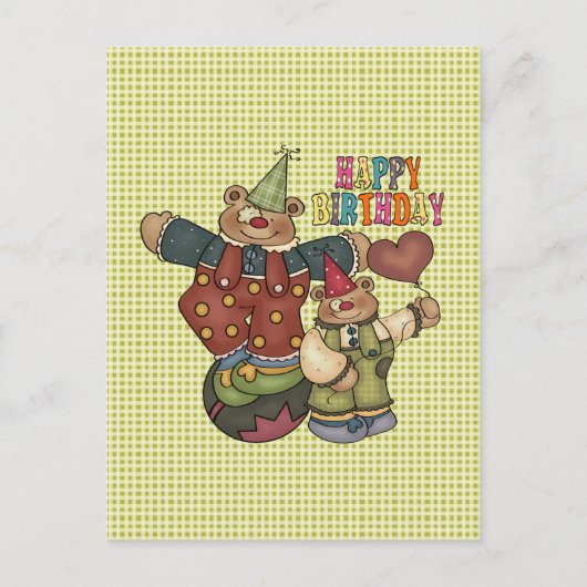 Geburtstags-Clowns Postkarte (Vorderseite)