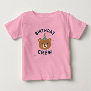 Geburtstags-Crew-Bär-T-Shirt für Kleinkinder Baby T-shirt
