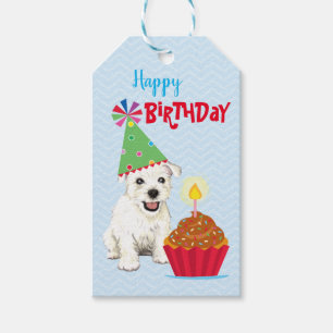 Geburtstags-Cupcake Westie-Geschenketags Geschenkanhänger