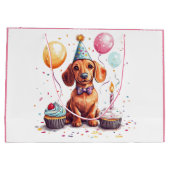 Geburtstags-Dachshunde Große Geschenktüte (Rückseite)