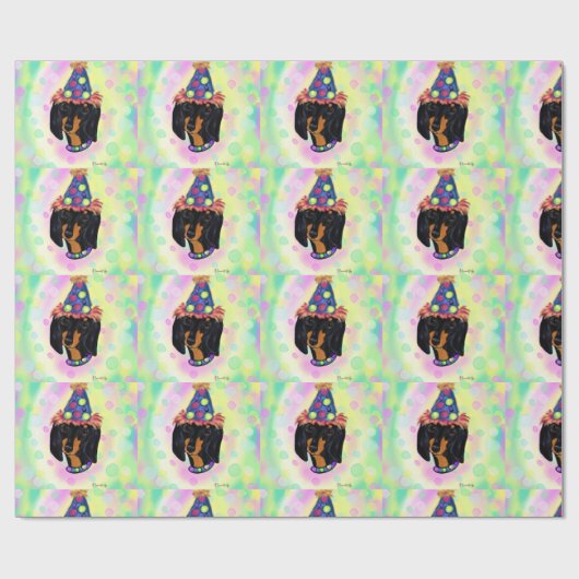 Geburtstags-Dackel Geschenkpapier (Flach)