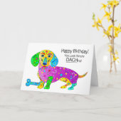 Geburtstags-Dackel Hund Kaleidoskop-Sammlung Karte (Gelbe Blume)