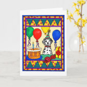 GEBURTSTAGS-DALMATINER KARTE (Gelbe Blume)