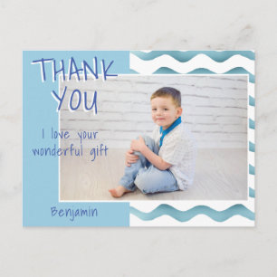 Geburtstags-Dankeschön-Foto-Postkarte Kinder Junge Postkarte