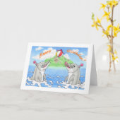 Geburtstags-Delphine Karte (Gelbe Blume)