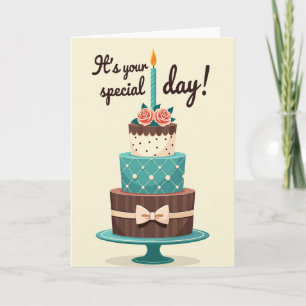 Geburtstags-Dessert-Bildkarte mit Blumenmotiv Karte