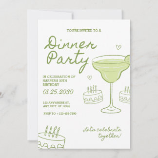 Geburtstags-Dinnerparty-Einladung zum 30. - Indivi Einladung