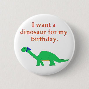 Geburtstags-Dinosaurier-Button Button
