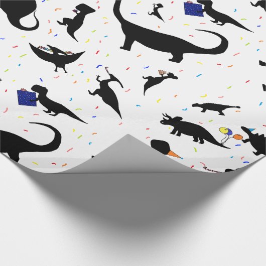 Geburtstags-Dinosaurier Geschenkpapier (Ecke)