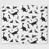 Geburtstags-Dinosaurier Geschenkpapier (Flach)
