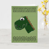 Geburtstags-Dinosaurier Karte (Gelbe Blume)