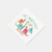 Geburtstags-Dinosaurier-Name Serviette (Ecke)