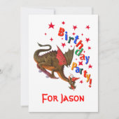 Geburtstags-Drache Einladung (Vorderseite)