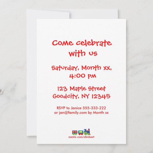 Geburtstags-Drache Einladung (Rückseite)