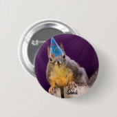 Geburtstags-Eichhörnchen-Foto Button (Vorne & Hinten)