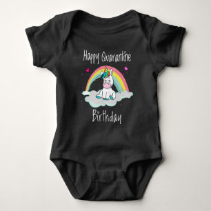 Geburtstags-Einhorn Regenbogen Quarantäne Baby Strampler