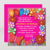 Geburtstags-Einladung: 003 Schmetterlinge und Einladung (Vorne/Hinten)