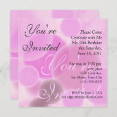 Geburtstags-Einladung im Rosa Einladung (Vorne/Hinten)