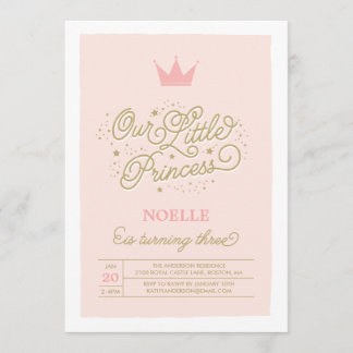 Geburtstags-Einladung Prinzessin-Party 3. Einladung