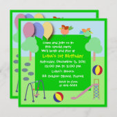 Geburtstags-Einladung: Spielplatz 006 Einladung (Vorne/Hinten)