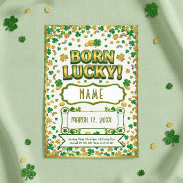 Geburtstags-Einladung zum St. Patrick’s Day „Born  Karte