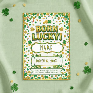 Geburtstags-Einladung zum St. Patrick’s Day „Born  Karte