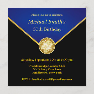 Geburtstags-Einladungen der Männer blaue elegante Einladung