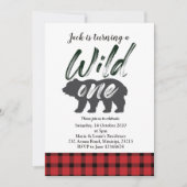 Geburtstags-Einladungskarte des Flanells wilde Einladung (Vorderseite)