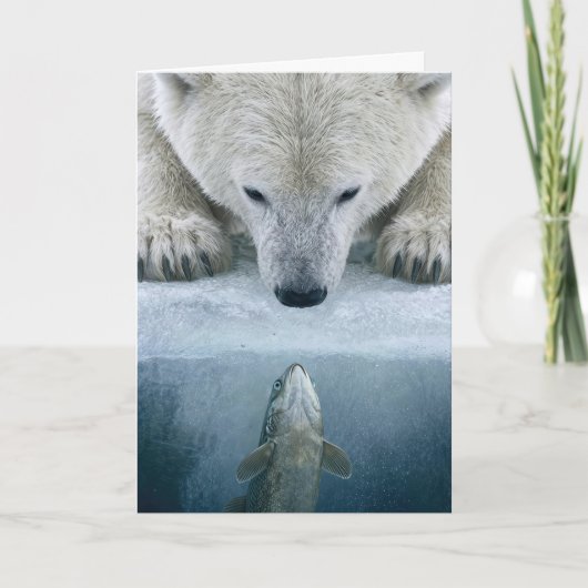 Geburtstags-Eisbar und Fisch-Standoff  Karte (Vorderseite)
