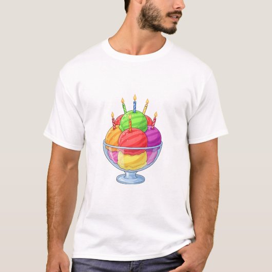 Geburtstags-Eisbecher T-Shirt (Vorderseite)