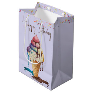 Geburtstags-Eiscreme-Tüte Mittlere Geschenktüte