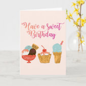 Geburtstags-Eiscreme-u. Karte (Gelbe Blume)