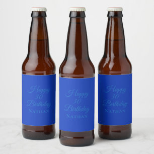 Geburtstags-Etiketten für Essen und Trinken - Blau Bierflaschenetikett
