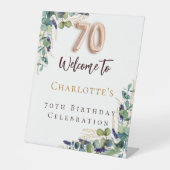 Geburtstags-Eukalyptus-Grün Sockelschild (Vorderseite)